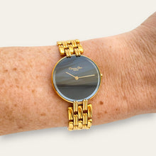 Load image into Gallery viewer, Vintage Christian Dior Bagheera — 1990s Black Dial Gold-Tone Watch, Quartz
