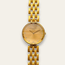 Load image into Gallery viewer, Vintage Christian Dior Bagheera Watch — 1990s Crystal-Set, Gold-Tone, Quartz
