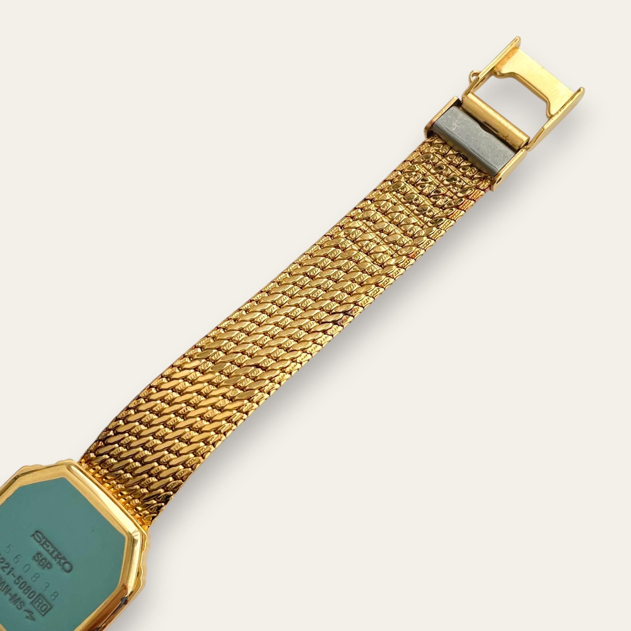 Vintage Seiko Exceline Gold-Plated Diamond Dress Watch