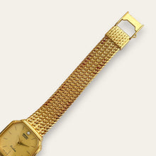 Load image into Gallery viewer, Vintage Seiko Exceline Gold-Plated Diamond Dress Watch | 1980s Mesh Bracelet, Quartz
