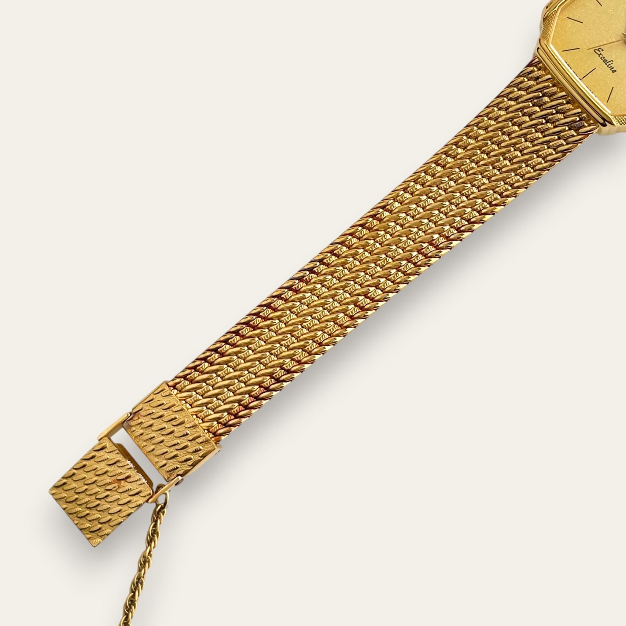 Vintage Seiko Exceline Gold-Plated Diamond Dress Watch | 1980s