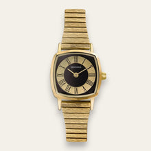 Load image into Gallery viewer, Sekonda Ladies Cushion Case Gold &amp; Black Dial 70s Vintage-Style Quartz Watch
