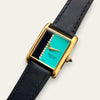 1980s Raymond Weil Gold Plated Mechanical Tank Vintage Watch