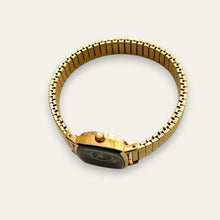 Load image into Gallery viewer, Sekonda Ladies Cushion Case Gold &amp; Black Dial 70s Vintage-Style Quartz Watch
