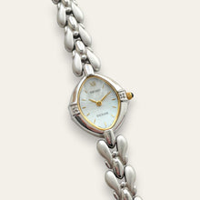 Load image into Gallery viewer, Vintage Seiko Exceline Diamond &amp; Mother of Pearl Dress Watch | 1980s Quartz
