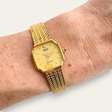 Load image into Gallery viewer, Vintage Seiko Exceline Gold-Plated Diamond Dress Watch | 1980s Mesh Bracelet, Quartz
