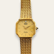 Load image into Gallery viewer, Vintage Seiko Exceline Gold-Plated Diamond Dress Watch | 1980s Mesh Bracelet, Quartz
