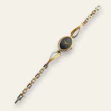 Load image into Gallery viewer, Vintage Seiko Two Tone Teardrop Sculptural Watch - Black Dial, Quartz
