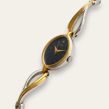 Load image into Gallery viewer, Vintage Seiko Two Tone Teardrop Sculptural Watch - Black Dial, Quartz
