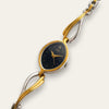 Vintage Seiko Two Tone Teardrop Sculptural Watch - Black Dial, Quartz