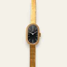 Load image into Gallery viewer, Vintage 1970s Revue Swiss Gold Mechanical Watch — Black Dial, Unworn
