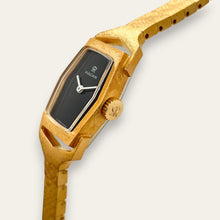 Load image into Gallery viewer, Vintage 1970s Vulcain Swiss Gold Mechanical Watch — Black Dial, NOS
