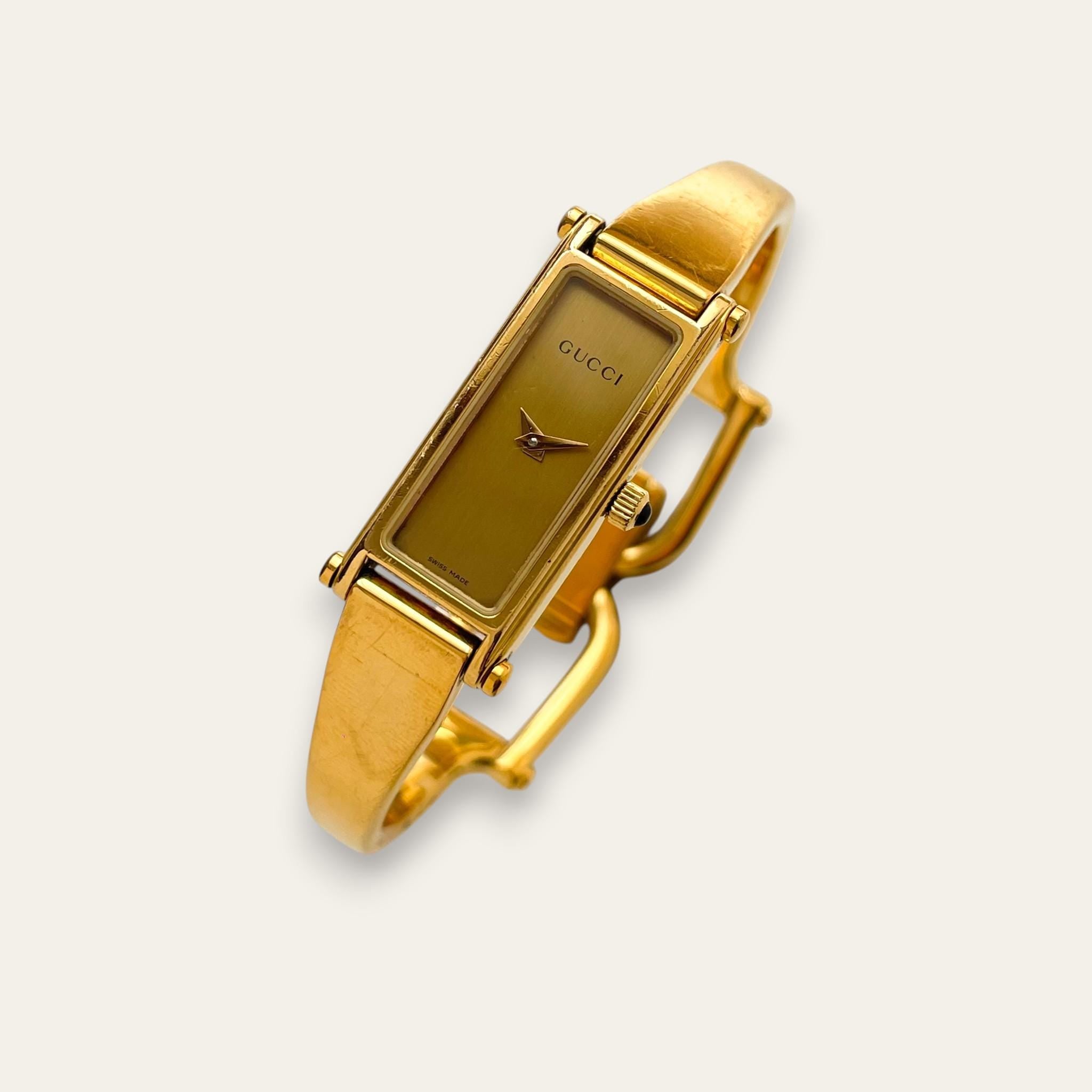 Vintage Gucci 1500L Bangle Watch - Gold Dial, Quartz – Finchley
