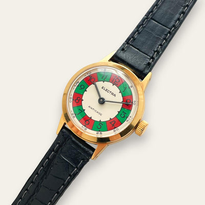 Vintage Electra Roulette Dial Watch | 1970s Swiss Mechanical, NOS
