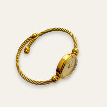 Load image into Gallery viewer, Vintage Timex Cocktail Watch | Cable Bangle Bracelet Gold Mechanical
