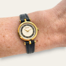 Load image into Gallery viewer, Vintage Gucci Stack Watch | Roman Numeral Dial Gold Black Enamel 2000L
