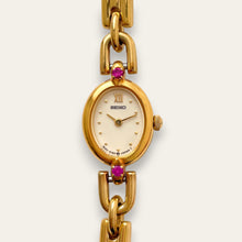 Load image into Gallery viewer, Rare 90s Gold-Plated Seiko Jewellery Quartz Watch - Tiny Dial - Rubies
