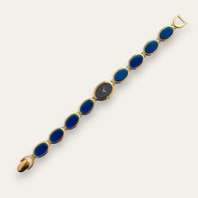 Load image into Gallery viewer, Vintage Lassale by Seiko Gold Blue Crystal Bracelet Watch, Quartz
