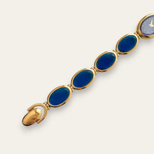 Load image into Gallery viewer, Vintage Lassale by Seiko Gold Blue Crystal Bracelet Watch, Quartz
