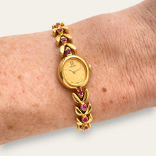 Load image into Gallery viewer, Rare Vintage Seiko Ruby Jewellery Watch | Gold Laurel Bracelet, Quartz
