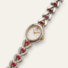 Load image into Gallery viewer, Rare Vintage Seiko Tissé Ruby Jewellery Watch | Two-Tone Laurel Bracelet, Quartz
