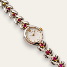 Load image into Gallery viewer, Rare Vintage Seiko Tissé Ruby Jewellery Watch | Two-Tone Laurel Bracelet, Quartz
