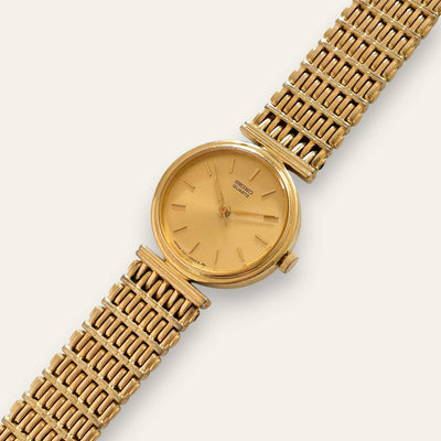 Seiko 1221-0120 Vintage Women's Watch – Gold-Plated Link Bracelet, Quartz