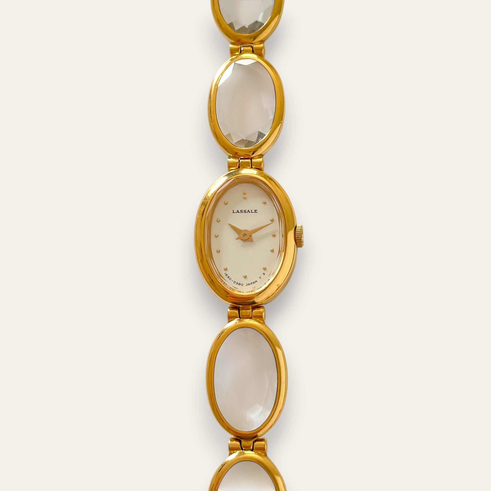 Vintage Lassale by Seiko Gold Crystal Bracelet Watch, Quartz Vintage Lassale by Seiko Gold Crystal Bracelet Watch, Quartz