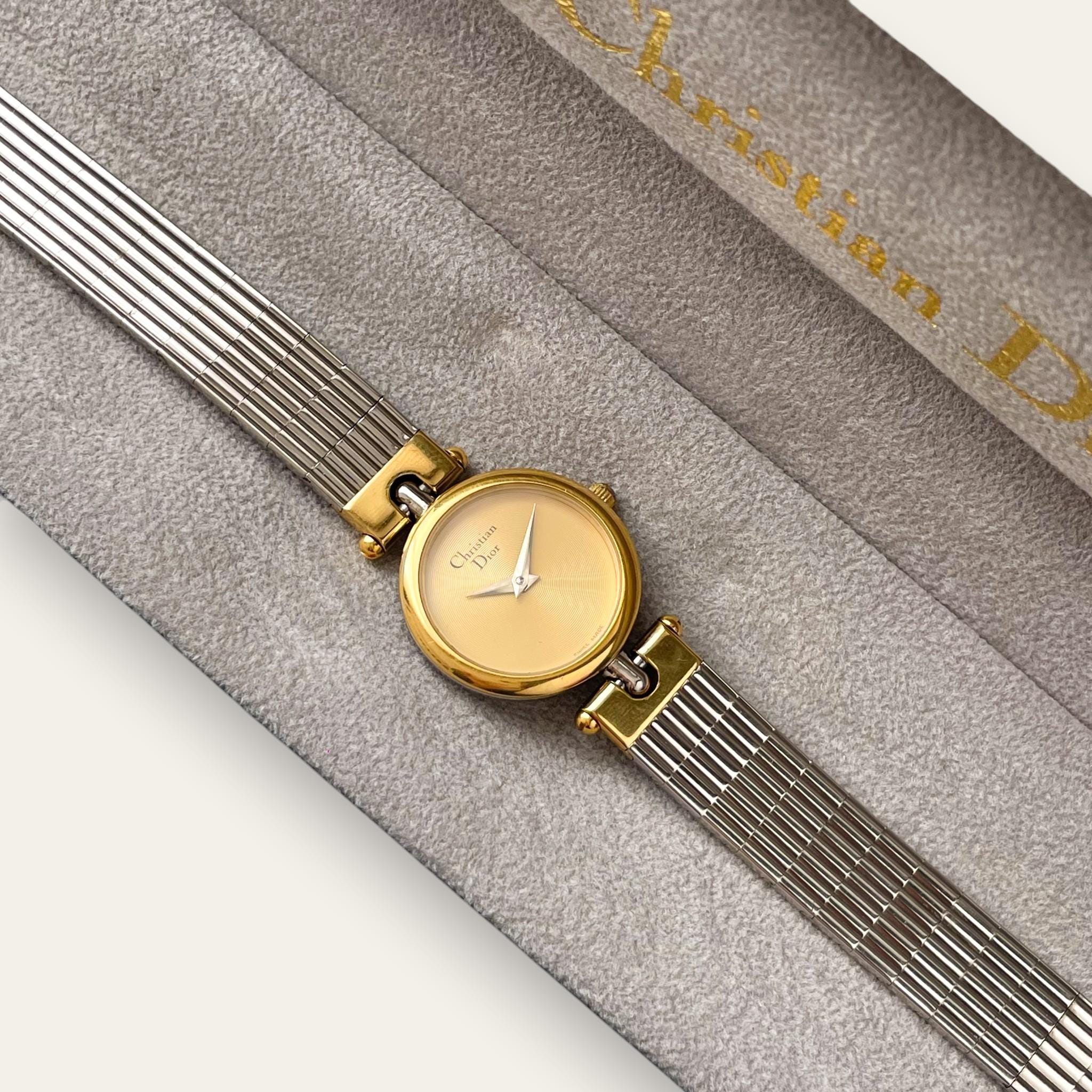 Vintage Christian Dior 3025 — 1990s Gold Dial Two-Tone Watch
