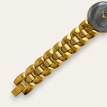 Load image into Gallery viewer, Vintage Christian Dior 3041 Black Moon Watch — 1980s Gold-Tone, Quartz
