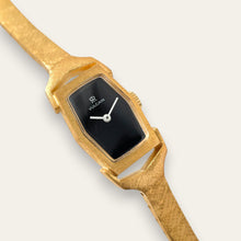 Load image into Gallery viewer, Vintage 1970s Vulcain Swiss Gold Mechanical Watch — Black Dial, NOS

