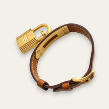 Load image into Gallery viewer, Vintage Hermès Kelly Watch, Gold Plated Padlock, Tan Leather Strap, Quartz

