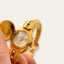 Load image into Gallery viewer, Wilson 17 Jewels Hidden Dial Cocktail Watch, 1970s Vintage Bangle
