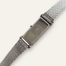 Load image into Gallery viewer, Vintage YSL Watch | Rectangular Black Dial Herringbone Mesh Bracelet, Quartz
