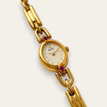 Load image into Gallery viewer, Rare 90s Gold-Plated Seiko Jewellery Quartz Watch - Tiny Dial - Rubies
