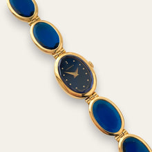 Load image into Gallery viewer, Vintage Lassale by Seiko Gold Blue Crystal Bracelet Watch, Quartz
