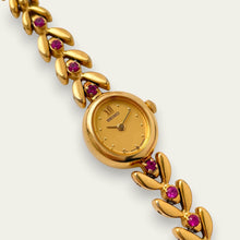 Load image into Gallery viewer, Rare Vintage Seiko Ruby Jewellery Watch | Gold Laurel Bracelet, Quartz
