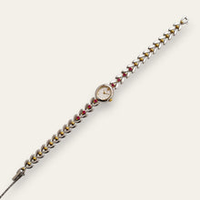 Load image into Gallery viewer, Rare Vintage Seiko Tissé Ruby Jewellery Watch | Two-Tone Laurel Bracelet, Quartz

