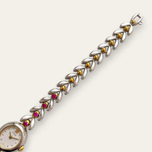 Load image into Gallery viewer, Rare Vintage Seiko Tissé Ruby Jewellery Watch | Two-Tone Laurel Bracelet, Quartz
