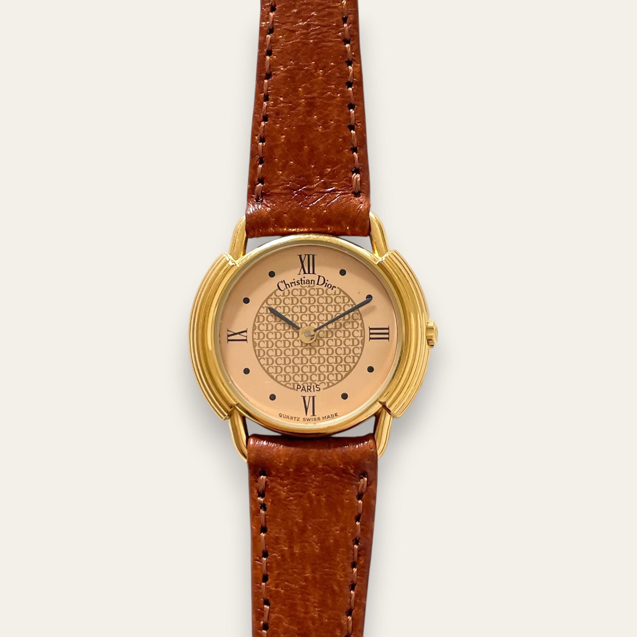 Christian Dior 58.121 Vintage Watch – CD Monogram Dial, Gold