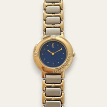 Load image into Gallery viewer, YSL Vintage Watch – Blue Dial, Two-Tone Bracelet, Gold-Plated 1990s
