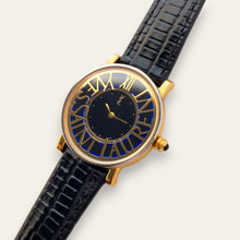 Load image into Gallery viewer, Vintage YSL 1990s Ladies Quartz Watch, Black Dial &amp; Gold Case
