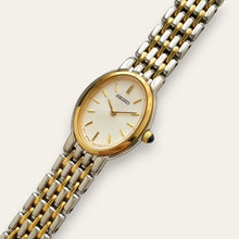 Load image into Gallery viewer, Vintage Seiko Two-Tone Oval Ladies' Watch with Sapphire Crystal, Quartz
