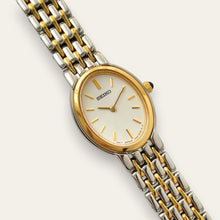 Load image into Gallery viewer, Vintage Seiko Two-Tone Oval Ladies' Watch with Sapphire Crystal, Quartz
