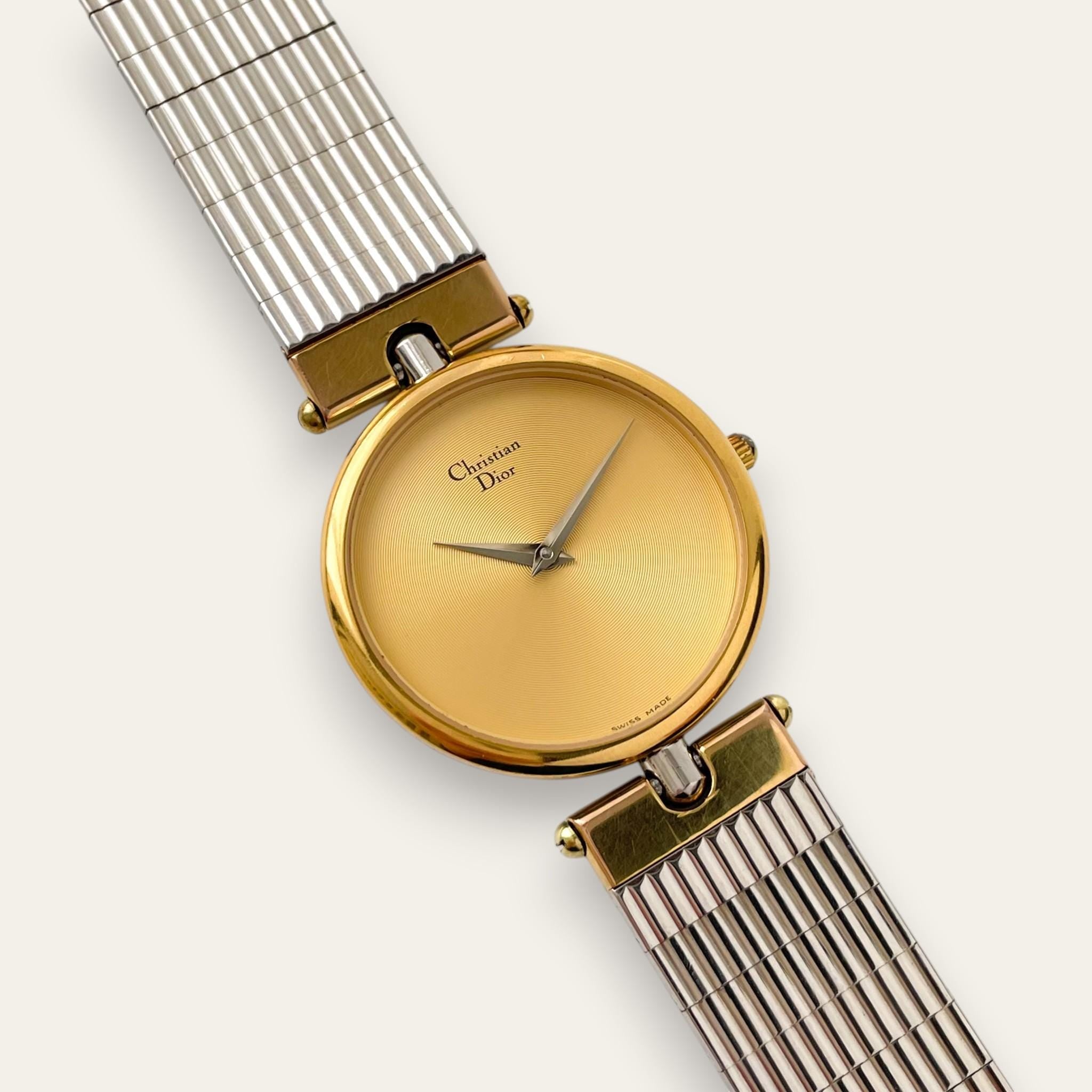 Vintage Christian Dior 3026 — 1990s Gold Dial Two-Tone Watch