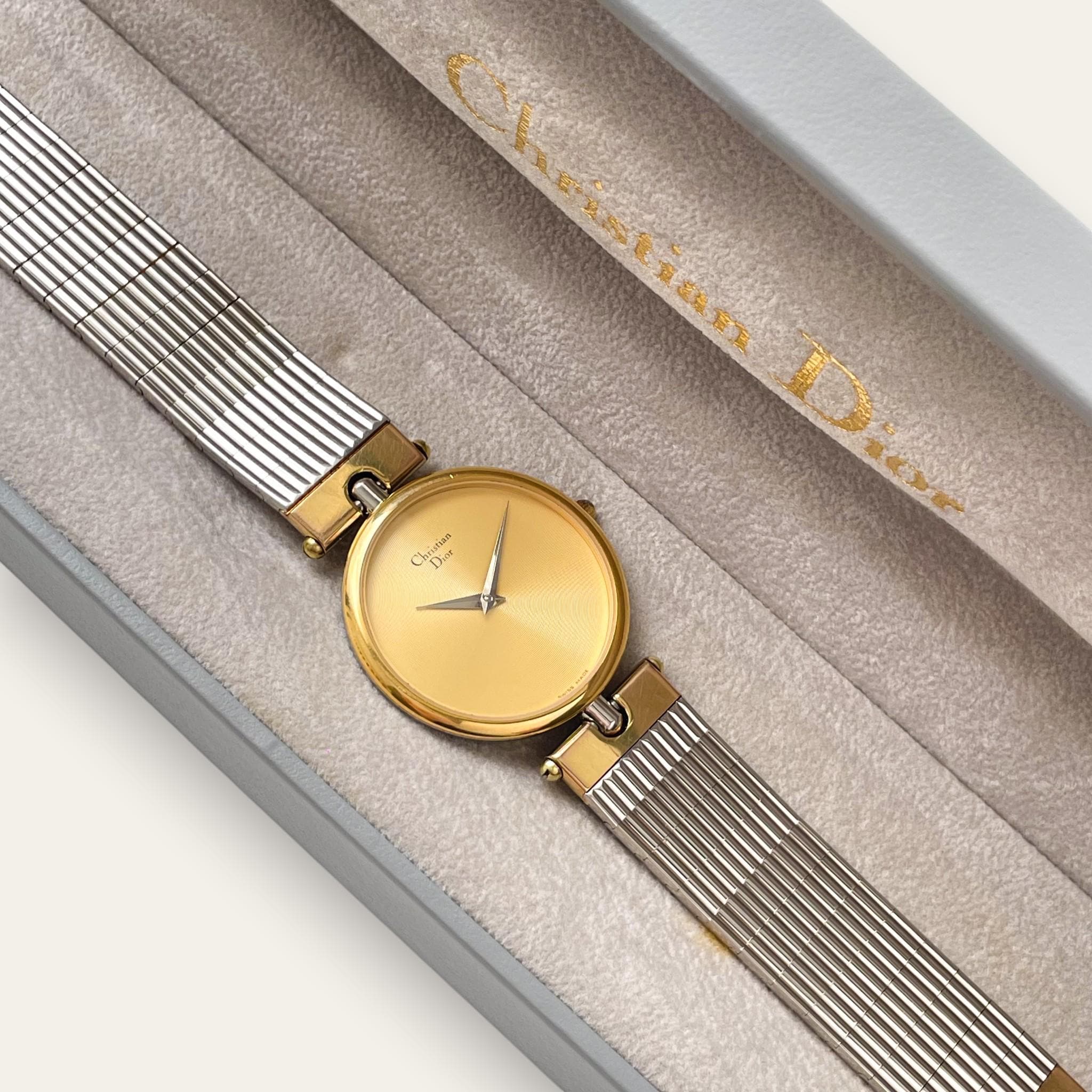 Vintage Christian Dior 3026 — 1990s Gold Dial Two-Tone Watch