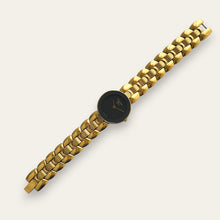 Load image into Gallery viewer, Vintage Christian Dior 3041 Black Moon Watch — 1980s Gold-Tone, Quartz

