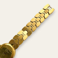 Load image into Gallery viewer, Vintage Christian Dior 3041 Black Moon Watch — 1980s Gold-Tone, Quartz
