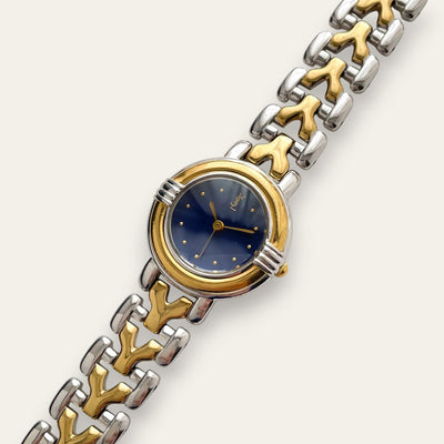YSL Two-Tone Blue Dial Ladies' Watch - Vintage 1990s Yves Saint Laurent, Quartz