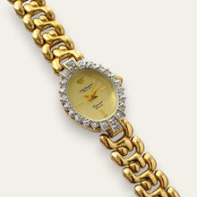 Load image into Gallery viewer, Vintage Jules Jurgensen Diamond Quartz Watch Gold Plated Oval Bracelet
